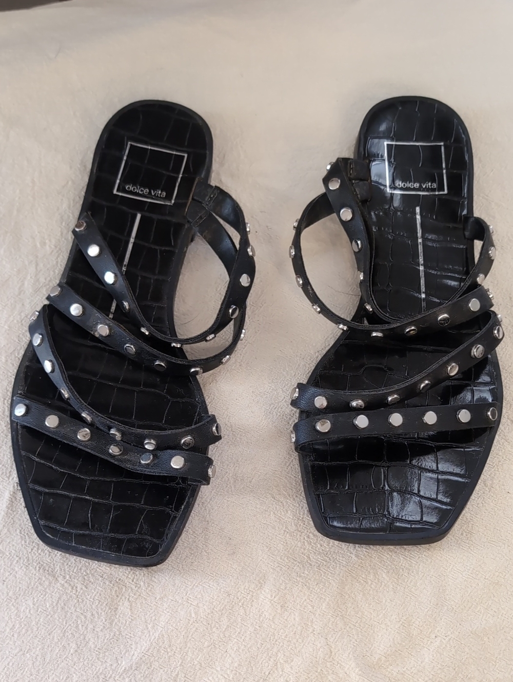 Dolce Vita Black Studded Multi-Strap Sandals